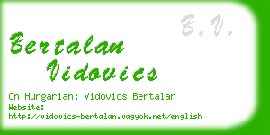 bertalan vidovics business card
